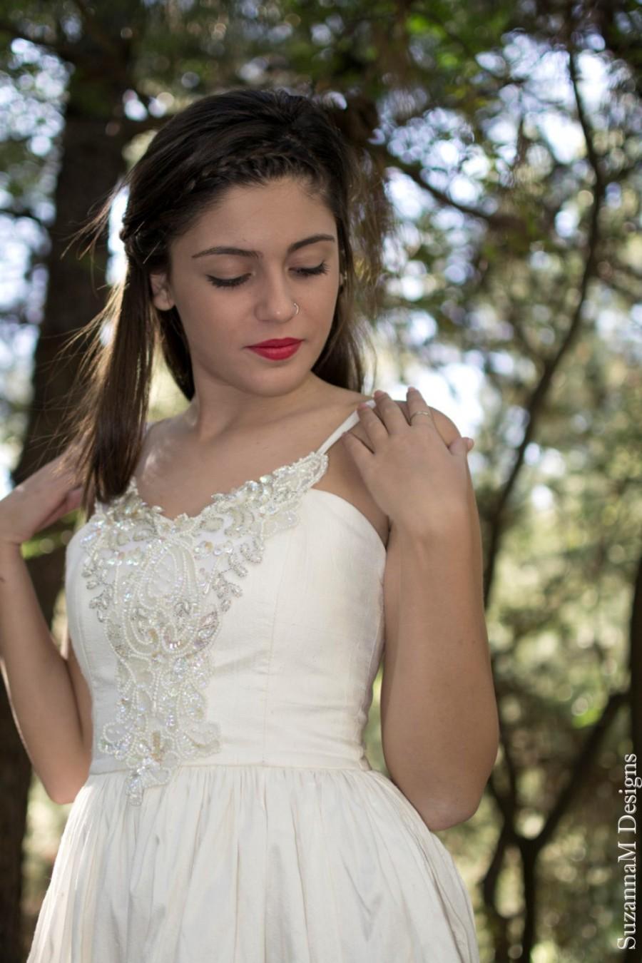 Hochzeit - Long Bridal Gown Sillk Dupioni Long Dress Ivory Wedding Dress Romantic Handmade Vintage Gown by SuzannaM Designs