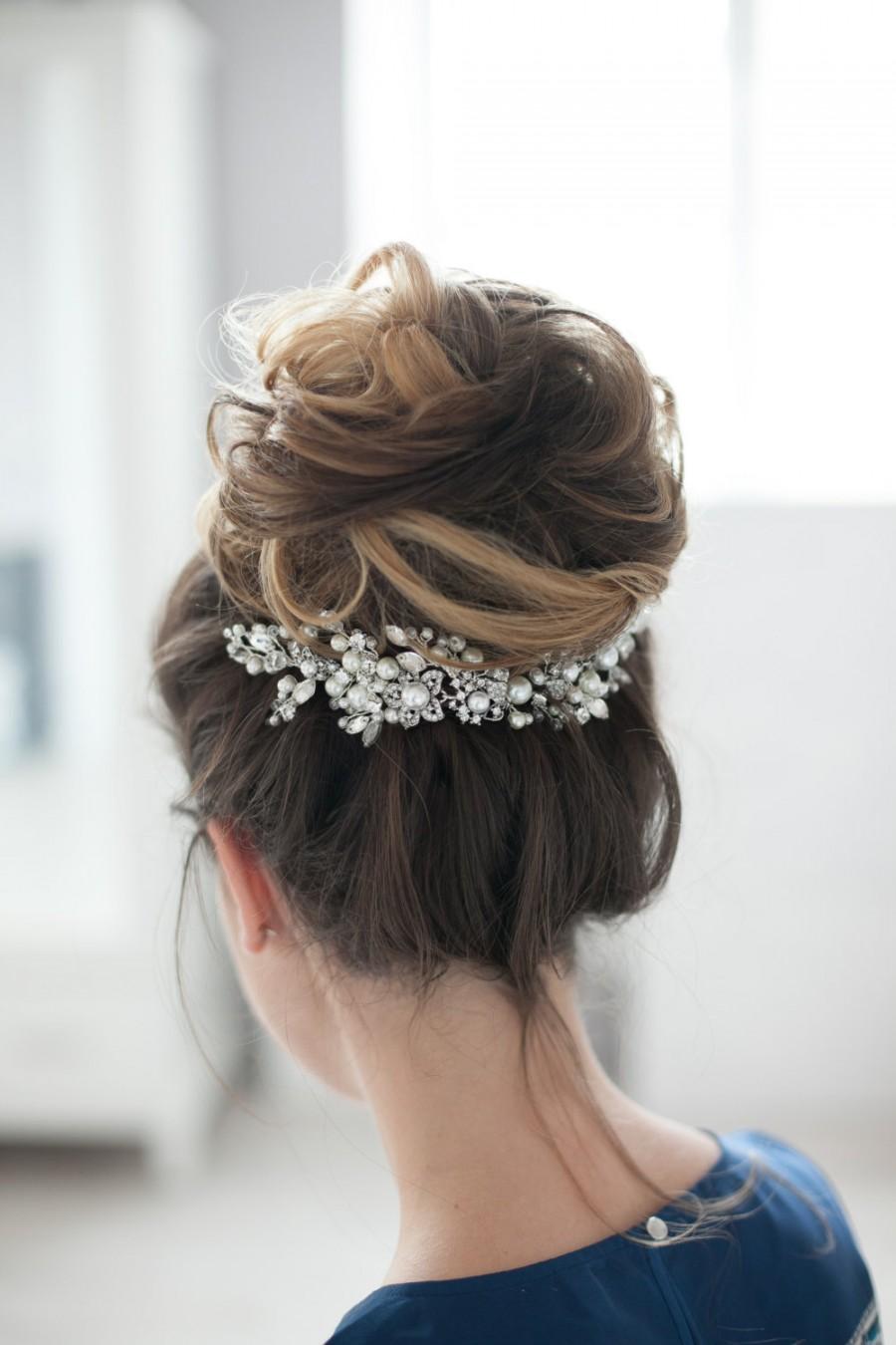 Свадьба - Bridal Headpiece Wedding Headpiece Bridal Head Piece Decorative Hair Adornment Large Decorative Bridal Hair Comb