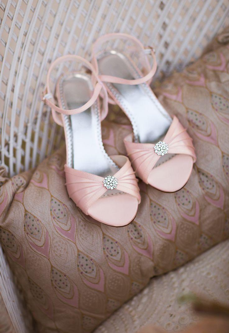 Wedding - Dyeable Satin Pleated Shoe With Ornament