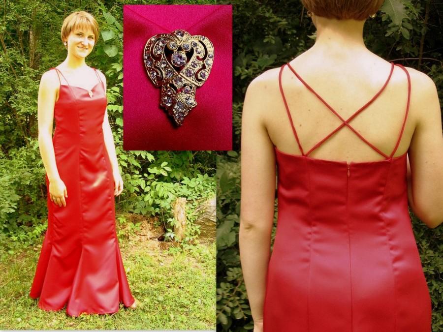 زفاف - Red Hot Party Prom Dress, Mermaid Formal, Modern Size 8, Small