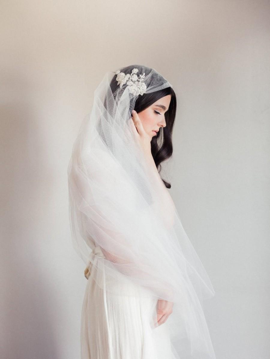 زفاف - NEW-Bridal veil- Juliet cap veil-beaded lace applique-wedding veil-fingertip veil-lace veil-beaded veil- style 101
