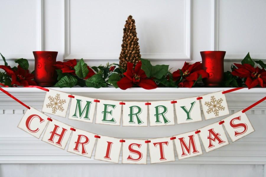 Свадьба - Merry Christmas Banner - Chistmas Photo Prop - Holiday Decoration - Christmas Decor - Holiday Banner