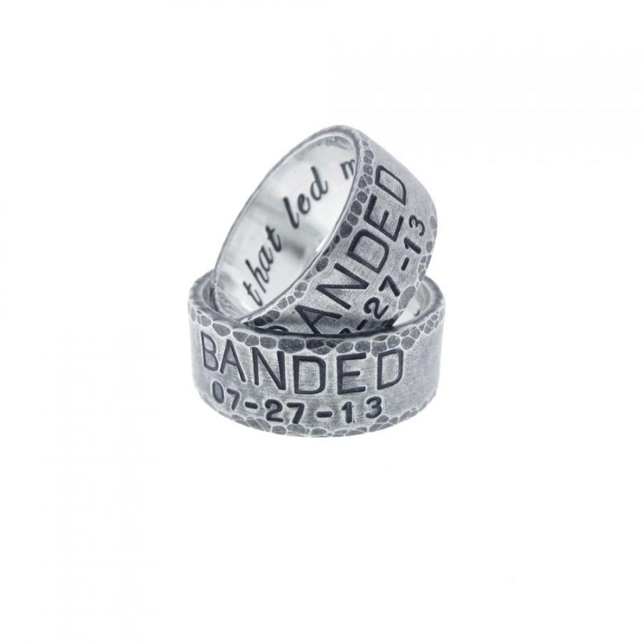 Свадьба - Custom Wide Sterling Silver Duck Band Wedding Ring Set