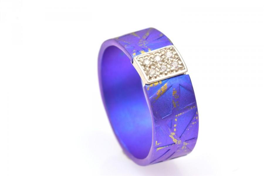 Mariage - Anodized Titanium Ring - Unique Engagement Ring, Alternative Promise Ring, Unique Purple Ring, Giampouras Collections
