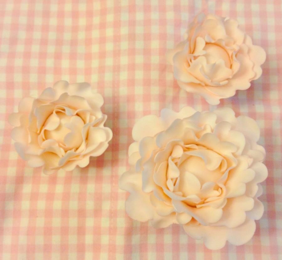 Hochzeit - Delicate Sugar Flowers ~ Peony set ~ Gum Paste Flowers ~ Edible cake topper