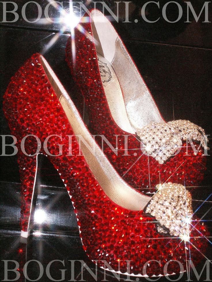زفاف - Boginni&co "sexy Dorothy" Red Crystal 5" Heels Diamond Bridal Prom Shoes