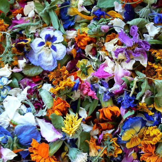 Wedding - Petal Confetti, Dried Flowers, Flower Petals, Confetti, Wedding Decorations, Tossing Flowers, Aisle Decor, Rustic, Eco Friendly, Natural