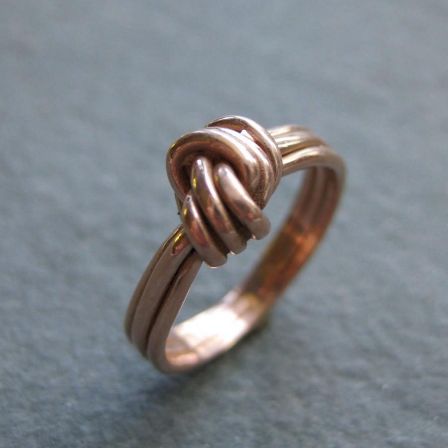Wedding - KNOTTED14kt rose gold knot engagement ring Made to Order size