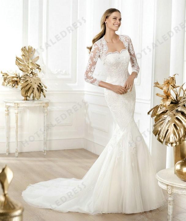 Свадьба - Wedding Dress - Style Pronovias Lanete Tulle Crystal Embroidery Strapless