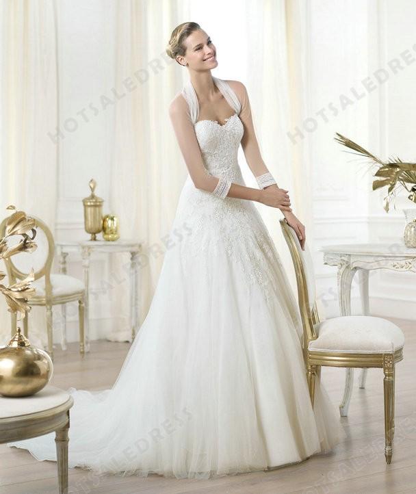 زفاف - Wedding Dress - Style Pronovias Laurelin Lace And Tulle Crystal Embroidery Sweetheart Neckline