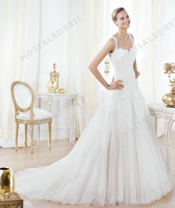 زفاف - Wedding Dress - Style Pronovias Lavianne Tulle Crystal Embroidery Sweetheart Neckline