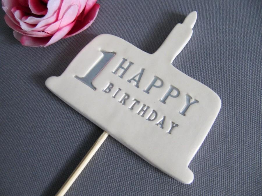 زفاف - 1st Birthday Cake Topper - in Silver, Gold, Blue, Pink or Black