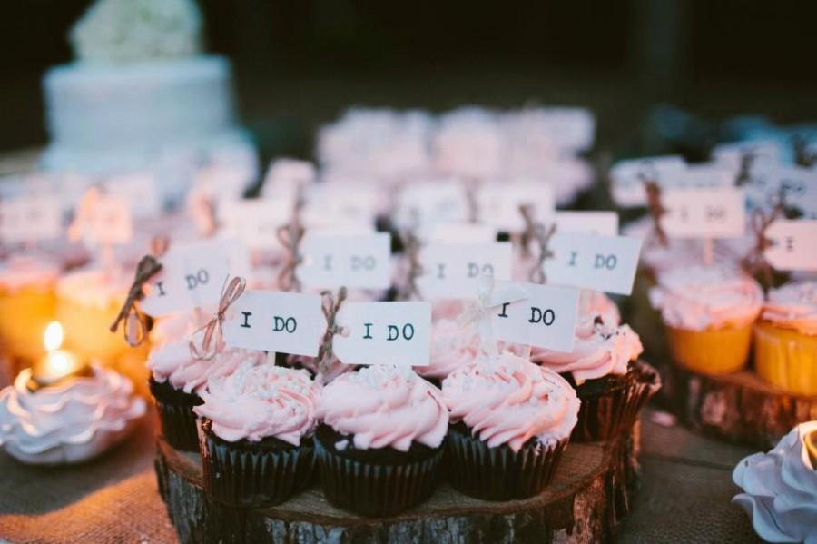 Hochzeit - Sale! I DO Wedding Cupcake Toppers (Set of 24), Wedding Cake Toppers, Bridal Shower Cupcake Decorations