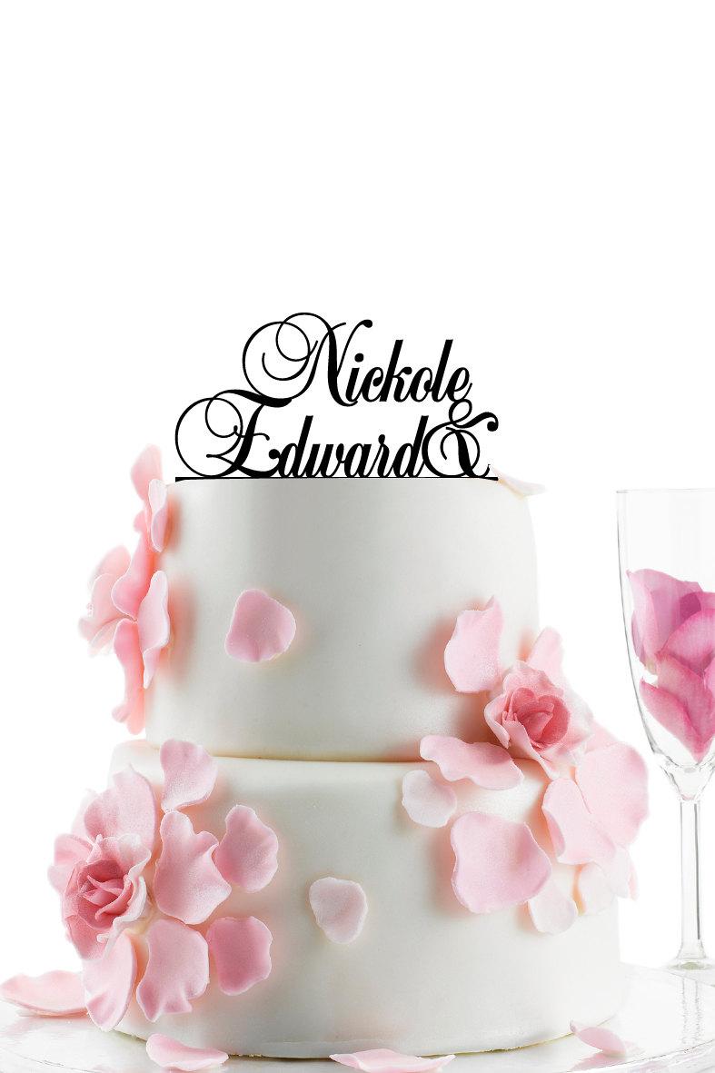 Wedding - Custom Wedding Cake Topper - Personalized Monogram Cake Topper -Bride & Groom-  Cake Decor - Anniversary