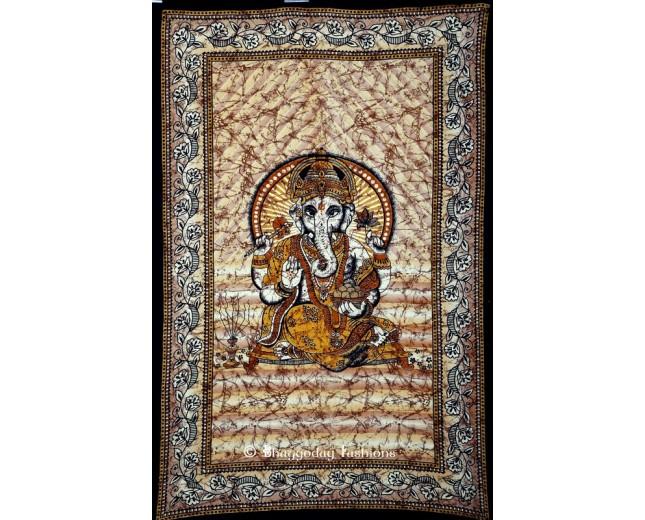 Wedding - Indian Lord Ganesh Batik Tapestry