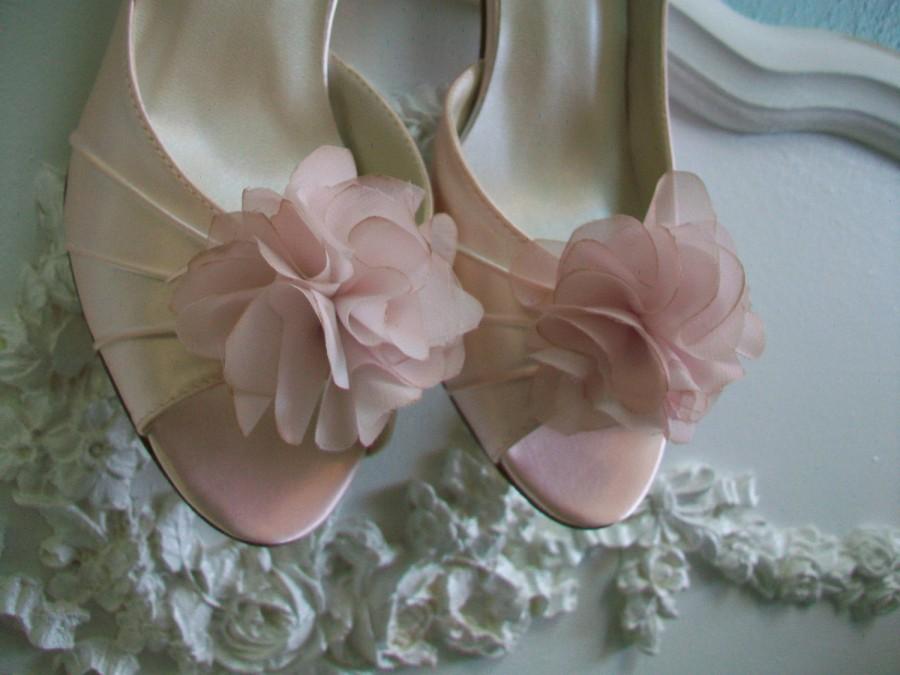 Mariage - Dyed Wedding Shoe - Handmade Flower  Shoes Available In Over 100 Colors - Blush Wedding Shoe - Bridal Shoe - Pastel Shoe  Choose Heel Height