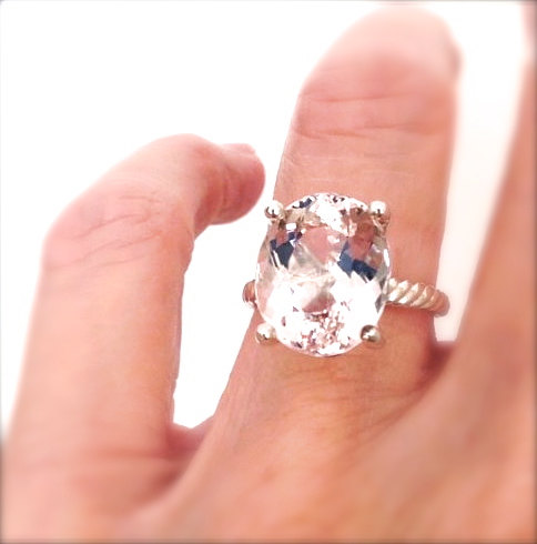 زفاف - 5 Carat Morganite Rose Gold Engagement Ring 14k