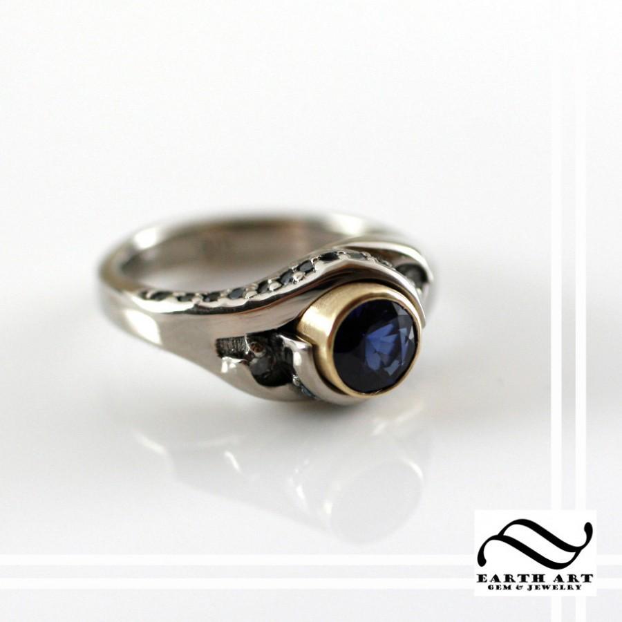 Mariage - Sapphire and diamond in 14k white gold - Nickel Free
