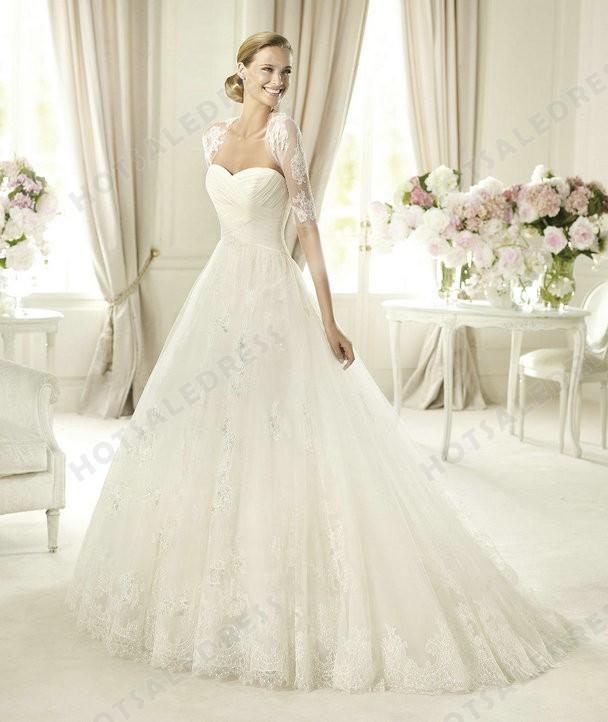 Wedding - Wedding Dress - Style Pronovias Pergola Lace And Tulle Sweetheart Neckline