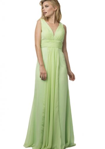 Mariage - Buy Australia 2016 Sage A-line V-neck Neckline Ruched Chiffon Floor Length Evening Dress/ Prom Dresses 4129 at AU$172.79 - Dress4Australia.com.au