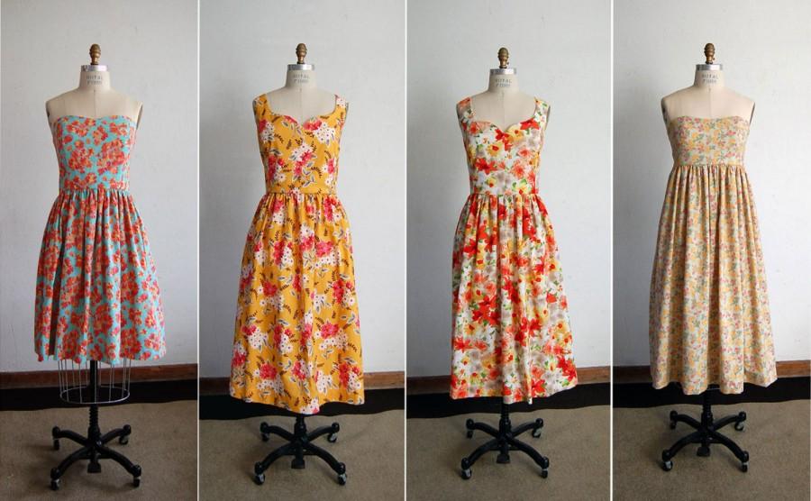 Wedding - Floral Bridesmaid Dresses for Your Wedding to Mix and Match - Cotton Mismatched
