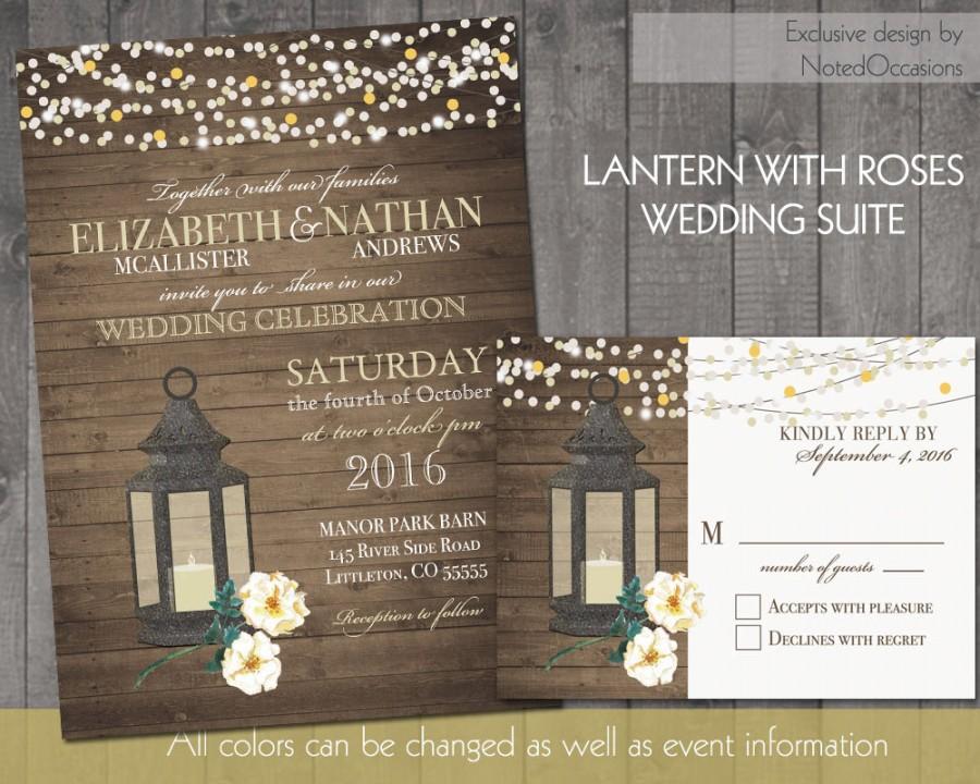 Hochzeit - Lantern Wedding Invitations 