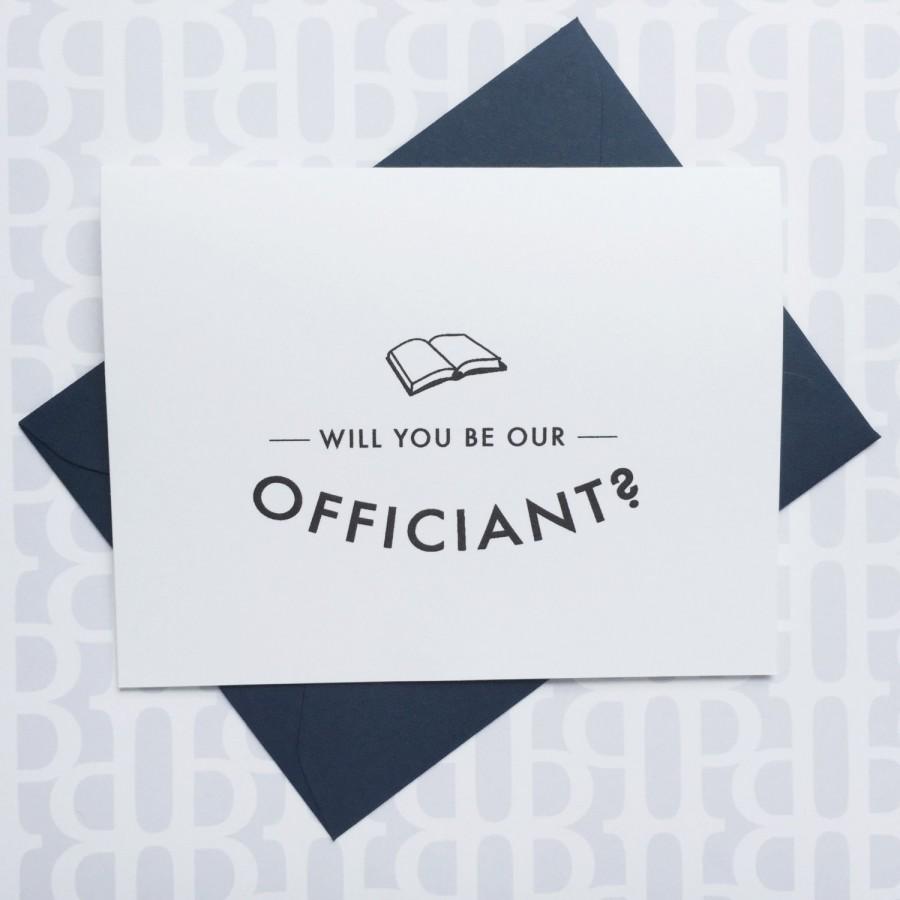زفاف - SNG Officiant Icon - Will You Be My Card, Cards to Ask Bridal Party, Wedding Party Card - Officiant, Simple, Modern, Book