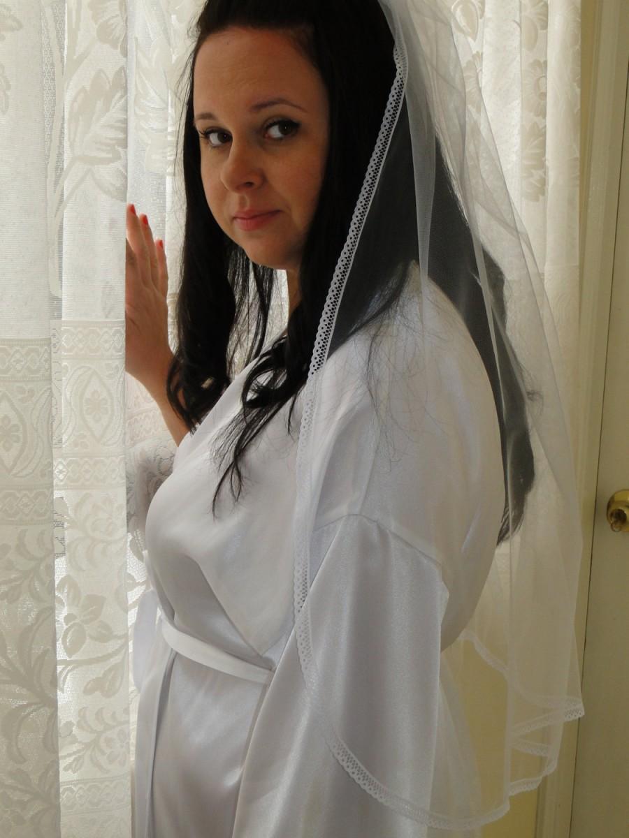 Свадьба - Bridal veil, Lace veil, traditional veil. First communion veil