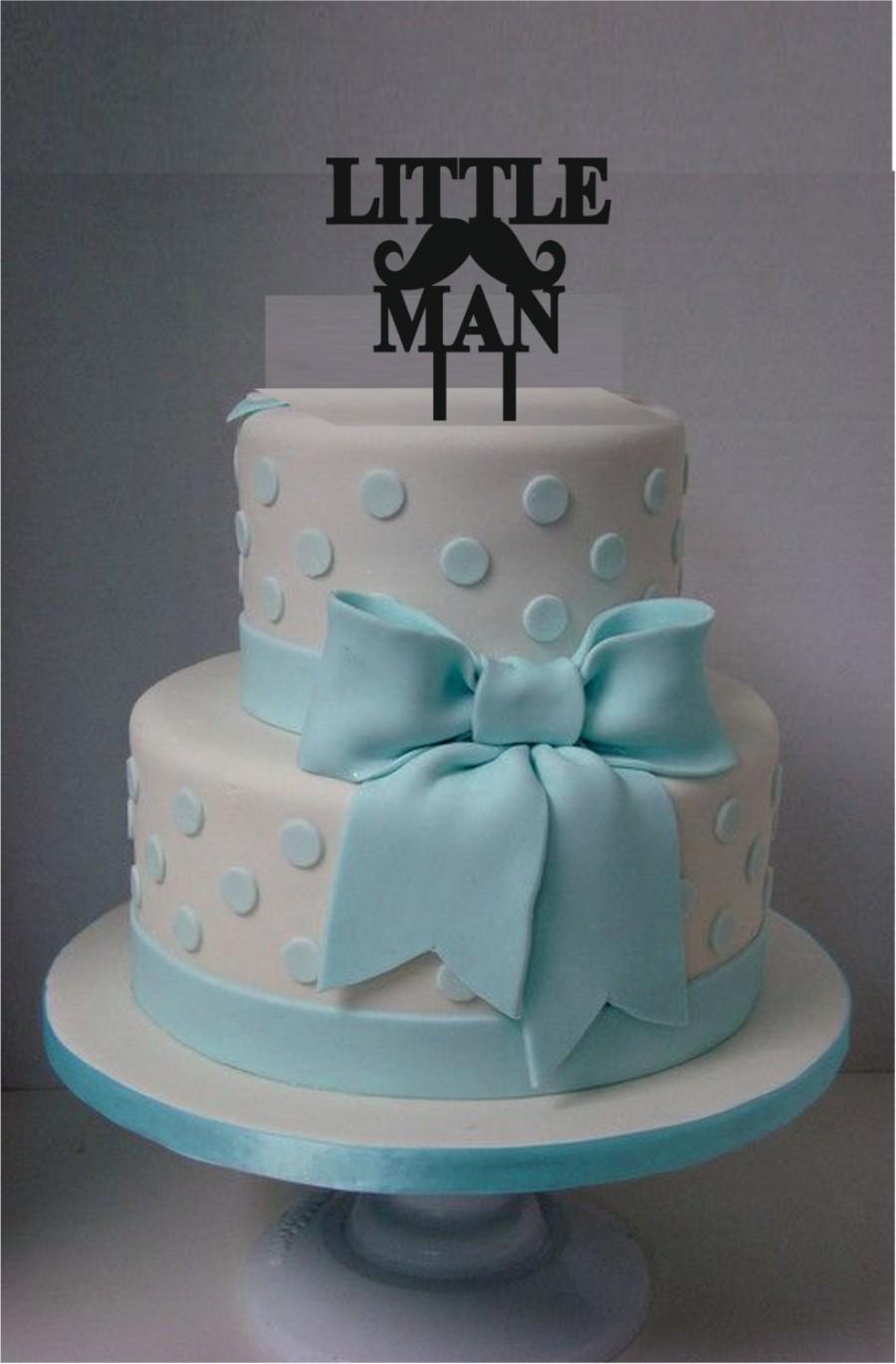 Wedding - Little Man Cake Topper, Acrylic Laser Cut Cake Topper, Baby Shower Cake Topper, Little Gentleman Mustache Cake Topper Birthday - baby shower