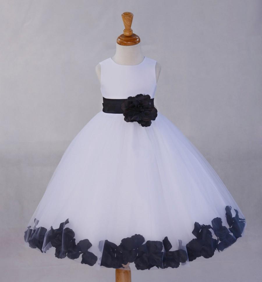 Hochzeit - White Flower Girl dress tie sash pageant petals wedding bridal children bridesmaid toddler elegant sizes 6-9m 12-18m 2 4 6 8 10 12 14 