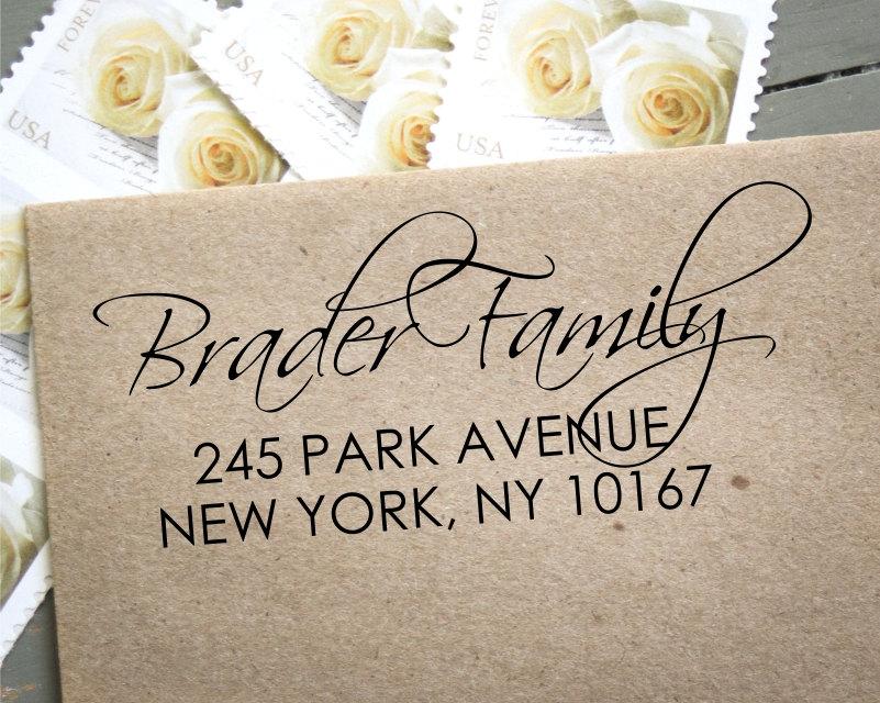 Hochzeit - Self-Inking Stamp, Custom Rubber Stamp, Personalized Address Stamp, Custom Stamp, Self Inking Address Stamp, DIY Wedding Invite, Calligraphy