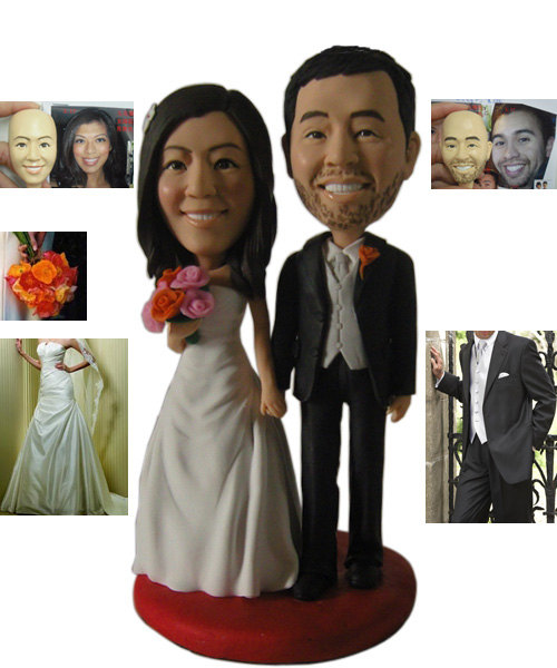 Свадьба - Wedding cake topper, bride and groom, Custom cake topper, personalized cake topper, polyerclay, hand made, rustlic, Mr n Mrs, cake topper888