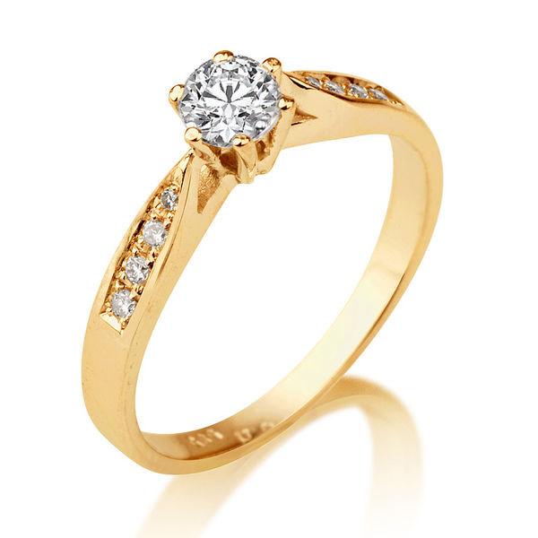 زفاف - Moissanite Engagement Ring, 14K Gold Ring, Forever Brilliant Moissanite Ring, 0.3 TCW Moissanite Band, Channel Set Ring