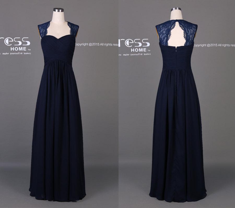 Mariage - Simple Navy Blue A Line Long Bridesmaid Dress/Navy Long Floor Length Prom Dress/Navy Long Prom Dress/Navy Prom Dress/Party Dress DH477