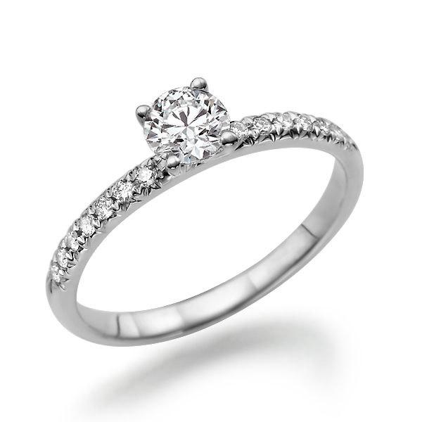زفاف - Classic Diamond Engagement Ring, 14K White Gold Ring, Diamond Ring Band, 0.64 TCW Diamond Ring, Gold Rings for Women