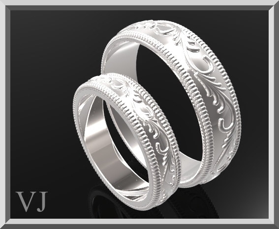 Wedding - Matching Wedding Band,His And Hers Silver Matching Wedding Bands Set,Silver Matching Wedding Band,His And Her Rings,Tribal Ring Set,925