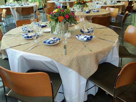 Hochzeit - Fall Sale additional 20% off with shop coupon code Burlap table cloth, overlay, all natural burlap, Made in the USA