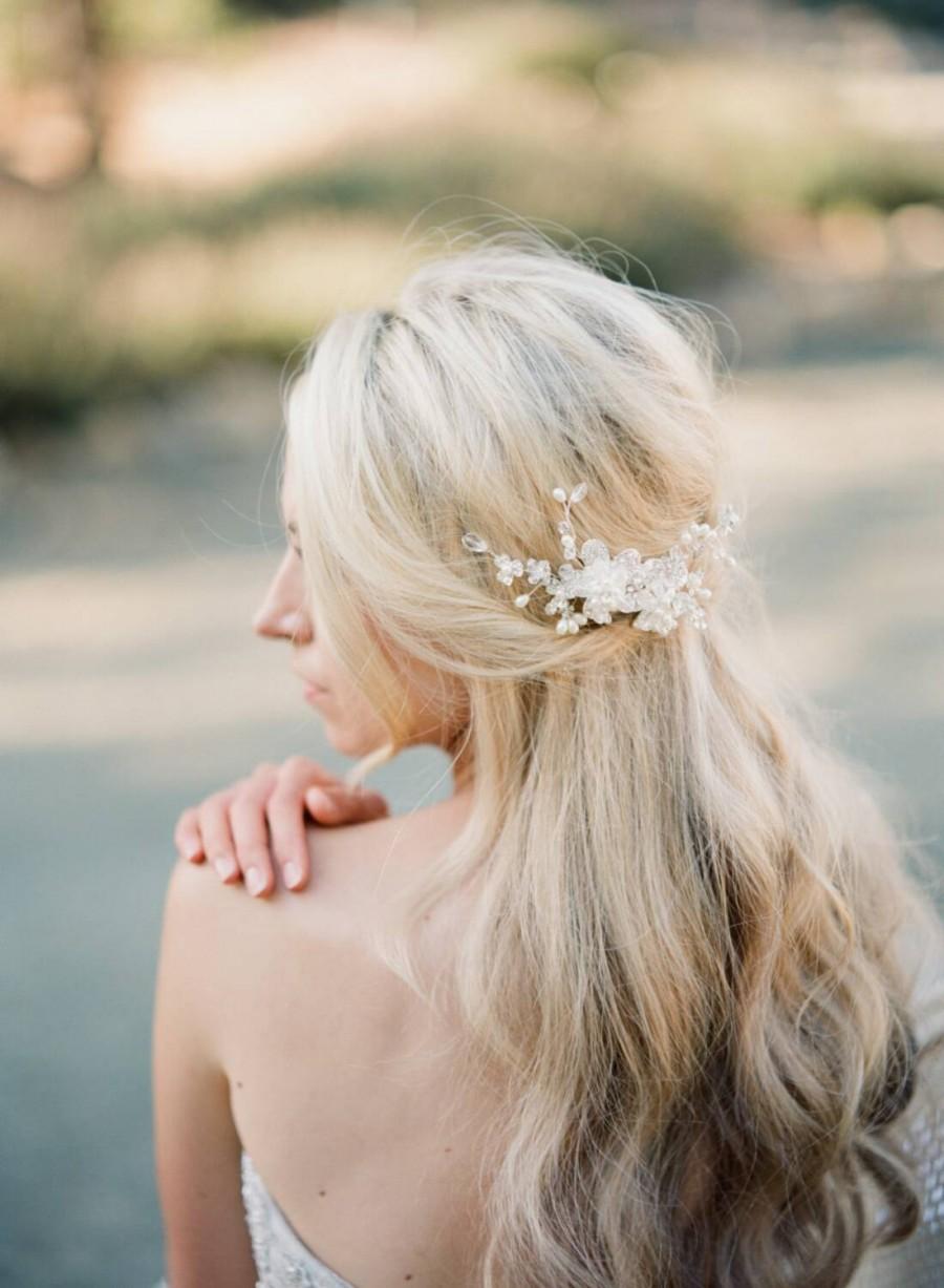 زفاف - Rose Gold Headpiece, Rose Gold Bridal Hair Comb, Swarovski Crystal Rose Gold Comb, Diamante Wedding Comb, Rosegold Bridal Hair Comb