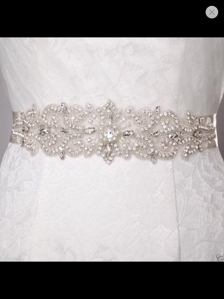 زفاف - Wide bridal sash, bridal belt crystal sash wedding dress sash