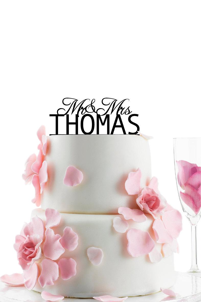 Wedding - Custom Wedding Cake Topper - Personalized Monogram Cake Topper - Mr and Mrs -  Cake Decor- Bride and Groom