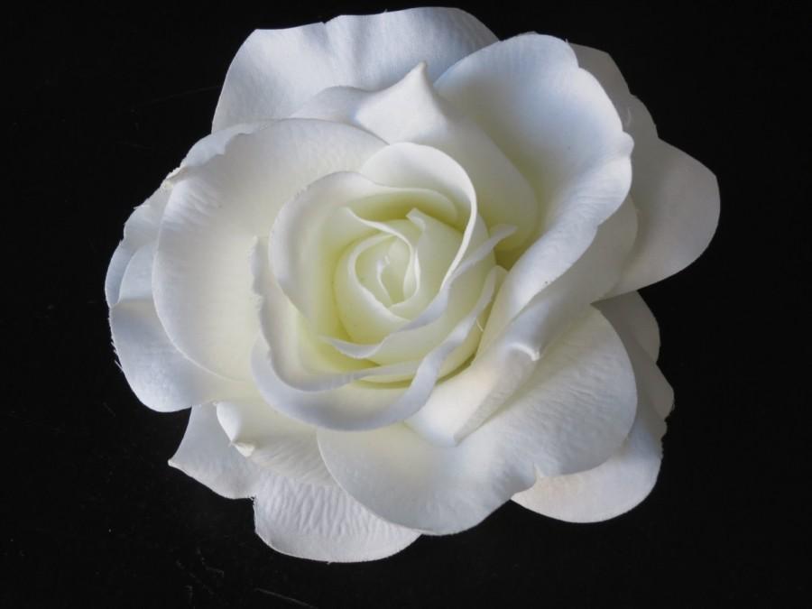 Mariage - Ivory Bridal Flower Hair  Clip Wedding Hair Clip  Wedding Accessory Ivory Rose Bridal Hair Clip