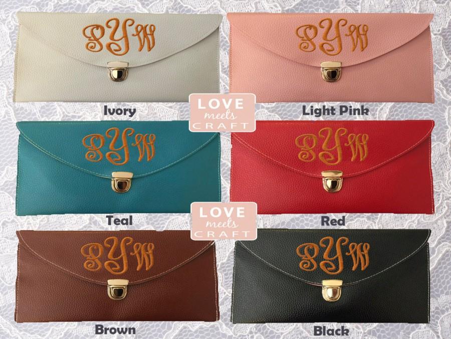 Mariage - Set of 5 - Bridesmaid Monogram Clutches Gifts, Bridal Shower Parties, Wedding Purse, Sorority Gifts