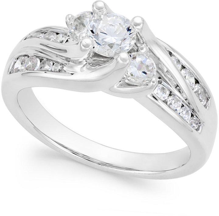 Hochzeit - Diamond Swirl Bridal Ring (1 ct. t.w.) in 14k Gold or White Gold