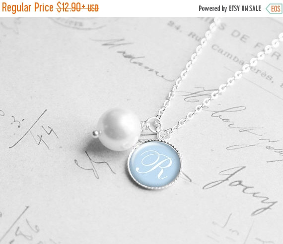 Mariage - SALE Personalized Bridesmaids Gifts, Cyber Monday, Initial Necklace, Best Friend Gift, Asking Bridesmaid, Monogram Necklace, N167a