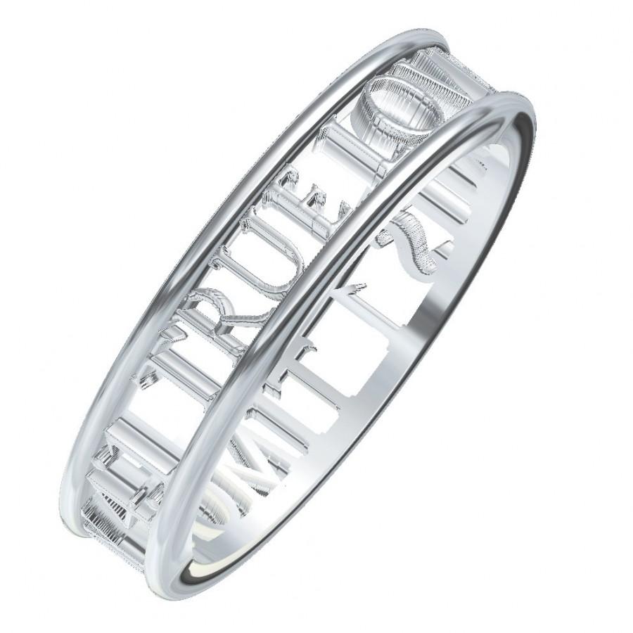 زفاف - Christian Purity Ring True Love Waits Custom Made in Sterling Silver, Made in Your Size R5000