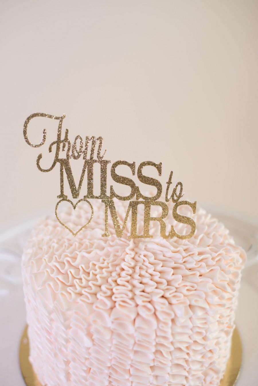 زفاف - From Miss To Mrs Cake Topper
