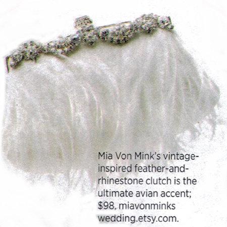 Свадьба - As Seen in BRIDES Magazine  STARLET  Clutch in Ivory