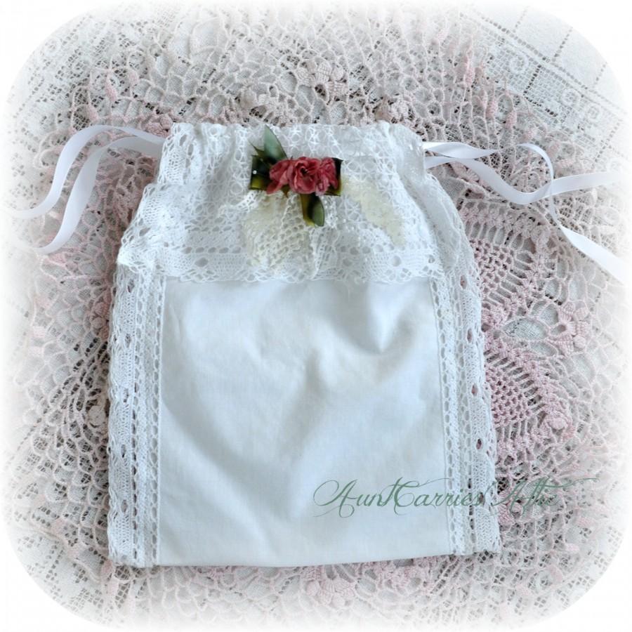 Свадьба - Wedding Gift Bag Bridal Lingerie Jewelry Bag Dance Bag Ballet Bag Shabby Storage Bag