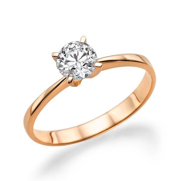 Hochzeit - Solitaire Diamond Engagement Ring, 14K Rose Gold Ring, Diamond Solitaire Ring, 0.50 CT Diamond Ring Band, Art Deco Ring