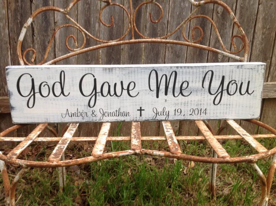 Свадьба - God Gave Me You- Personalized Wedding Gift, Anniversary gift, Bridal Shower Gift
